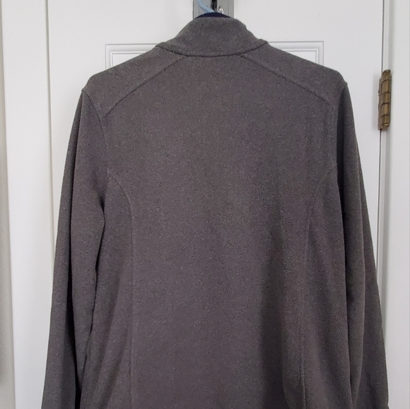 LL BEAN gray zip-up sweater Large full-zip high collar neck - Picture 2 of 4